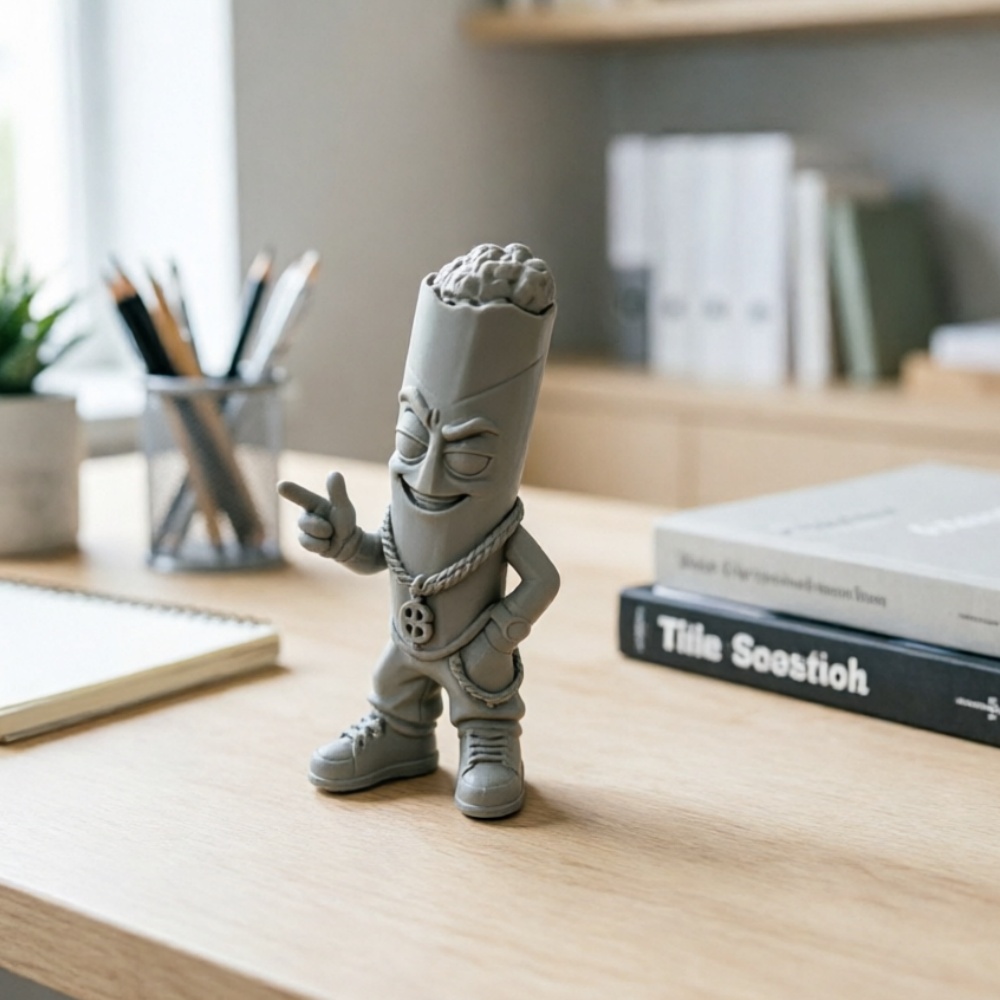 Pop Display Shelf - Trendy grijs plastic kunstfiguur klein 3D