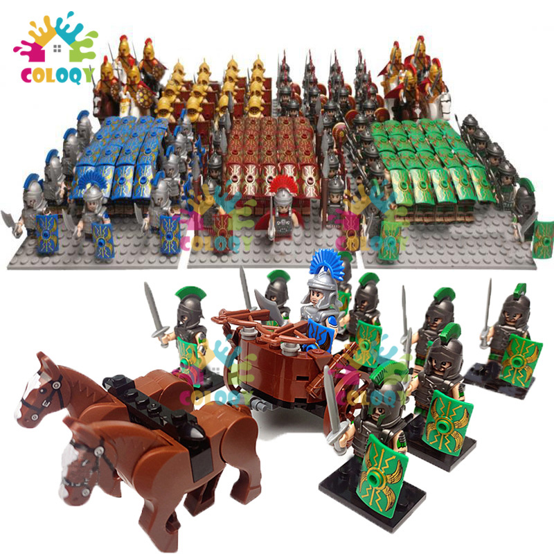 Lego Minifigure Holder - Kinderspeelgoed Romeinse Legioen Bouwstenen Middeleeuwse Ridderpaard